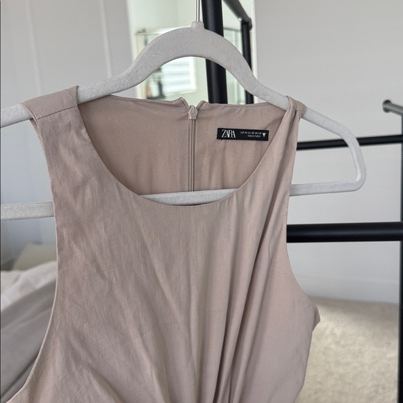 ZARA CUT OUT LINEN BLEND DRESS - Picture 6 of 6